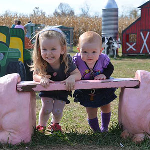 Children love using their imagination in our hands on playground at Shaw Farms near Cincinnati, Ohio.